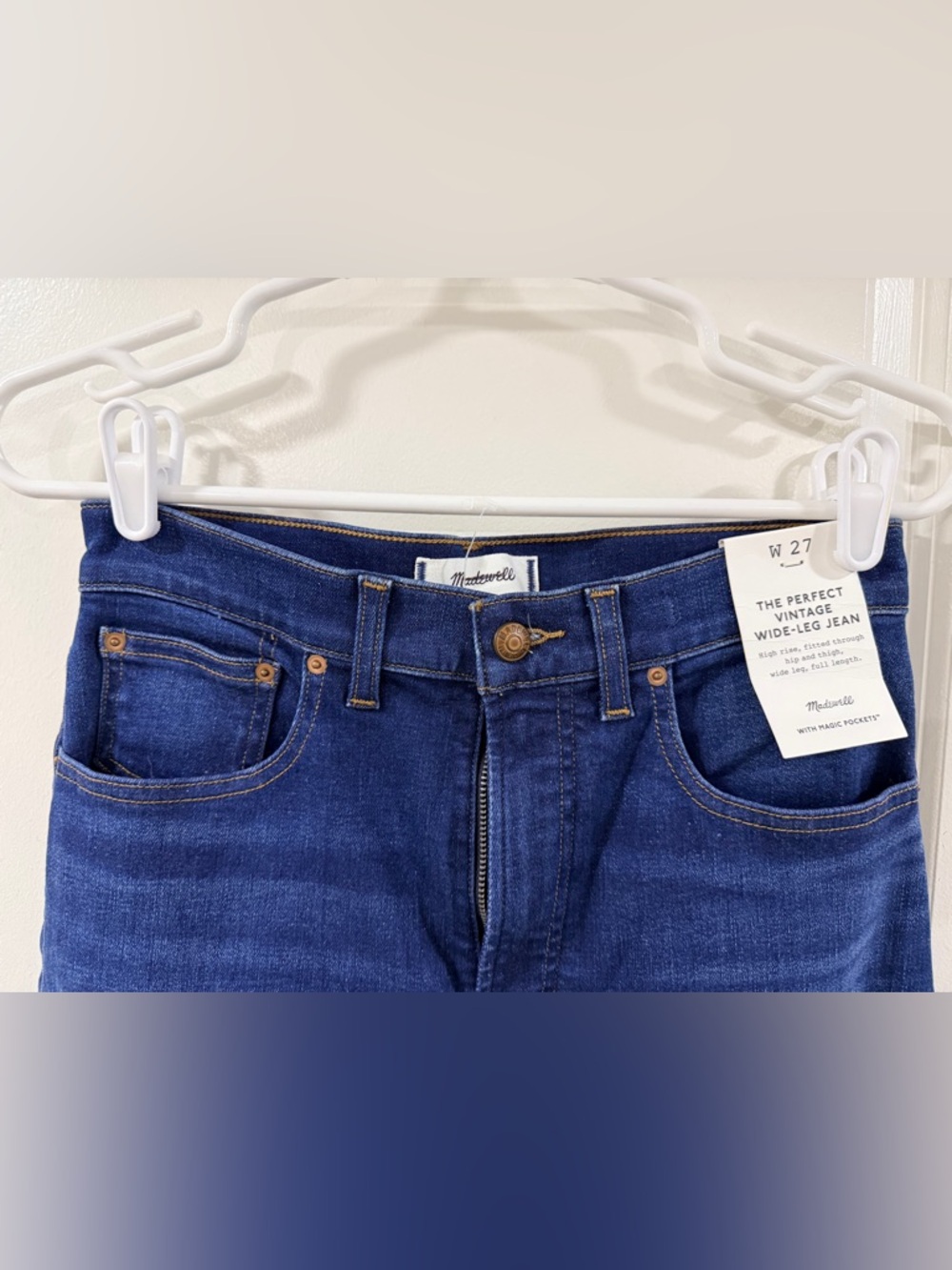 Madewell Perfect Vintage Wide Leg Jeans 27 Harvey Wash High Rise Stretch - Picture 7 of 13